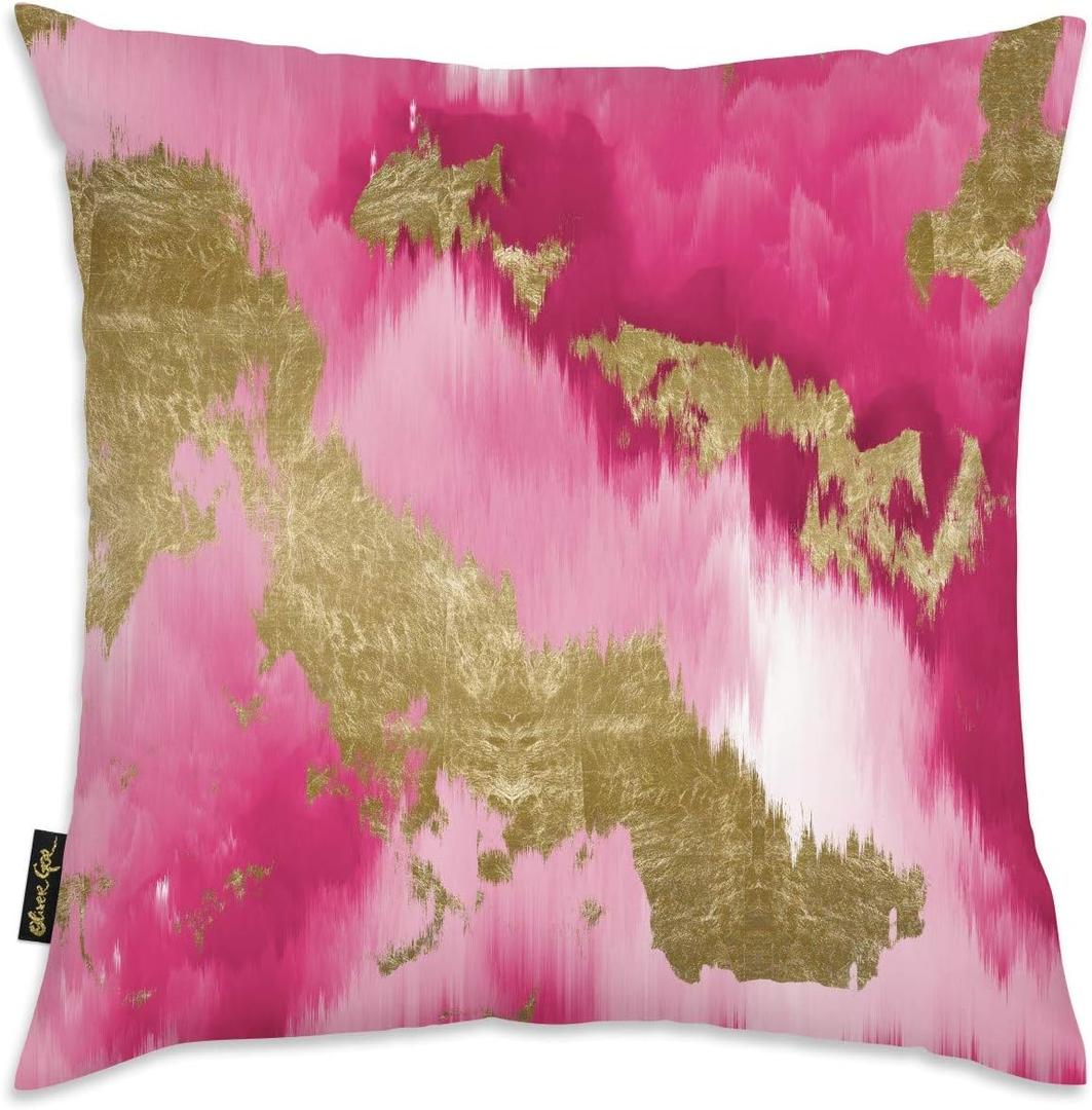 Abstract Decorative Throw Pillow 'Vivanti Gold'