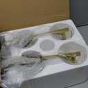 4-Light Vanity Lights with Clear Glass Shades, Brushed Gold Bathroom Light Fixtures Over Mirror, Modern Bathroom Wall Lamp for Mirror Living Room Cabinet Bedroom Porch