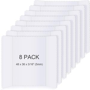 Henoyso 8 Pcs 36 x 48 Inch Large Trifold Poster Board Double Sided White Presentation Panel Poster Foam Science Fair Display Boards for Office School Class Mounting Prints Art Presentation Projects