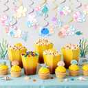 LaVenty Jellyfish Flowers and Bubbles Party Decoration Jellyfish Flowers and Bubbles Hanging Swirl Decoration Party Supplies for Birthday Baby Shower