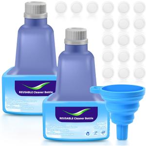 Refillable Bottle for Swiffer Wet Jet Mop  500ml /17 FL OZ, Leak-Proof HDPE Solution Refill Bottle with 18 Silicone Gaskets & 1 Funnel,Easy Install for Use with Any Cleaning Solution