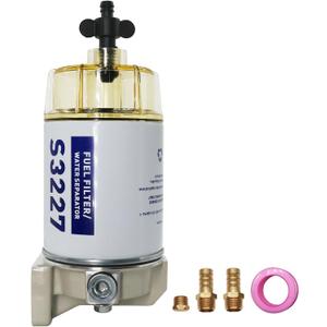 S3227 Fuel Filter Fuel Water Separator Filter Assembly Compatible with Marine Outboard Motor Mercury 10 Micron Replaces# S3227, 9-37882, 320R, 490R-RAC-01, 18-7922, 18-7922-1
