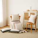 a moment Loop Yarn Linen-Like Pillow Cover Natural Soft Decorative Throw Pillow Case Farmhouse 18x18 Inch, Bohemian Textured Cushion Cover for Sofa Bed, Wrinkle-Resistant Home Decor Beige