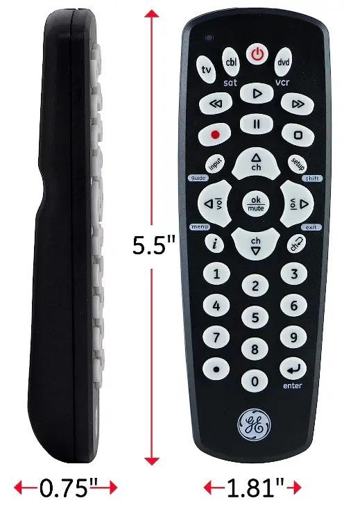 GE Universal Remote Control for Samsung, Vizio, LG, Sony, Sharp, Roku, Apple TV, TCL, Panasonic, Smart TVs, Streaming Players, Blu-ray, DVD, 4-Device, Silver, 33709