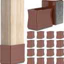 3/4" x 1.5" Rectangular Chair Leg Floor Protectors, Chair Leg Covers to Protect Floors, Chair Leg Caps,Chair Leg Protectors for Hardwood Floors, Anti-Scratch & No Noise. 24 Pcs Brown. (Small)
