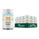 OLIPOP Prebiotic Soda Pop, Cream Soda, Pantry Pack Packed with Prebiotics, Fiber, and Botanicals, Gluten Free, Vegan, GMO Free, 12oz (12-Cans), Best Before February 25 2025 