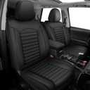 Seat Covers Custom Fit for Toyota 4Runner 2007-2024: 7 Seats Full Set Seat Cushion Protectors Waterproof Leather Comfortable Breathable Compatible Airbag (Black, 3 Rows 7 Seats)