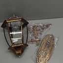 Solar Wall Lamp with Light Sensor, Waterproof Outdoor Led Hexagonal Light Fixture for Garage, Front Porch, Fence, Yard, Bronze