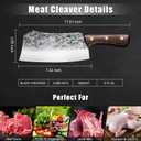 ZENG Meat Cleaver Knife, Butcher Knife Heavy Duty Kitchen Knife Stainless Steel Bone Chopping Cutting Chef knives Sharp Blade Boning Knife for Home Kitchen Camping BBQ Restaurant