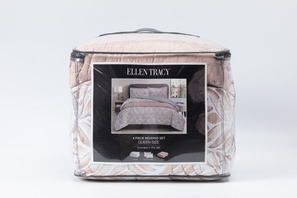Ellen Tracy 4 Piece Comforter Set - Leaf, Full / Queen