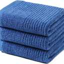 Dish Towels for Kitchen, Absorbent Cotton Kitchen Towels for Drying Dishes, Terry Tea Towels for Cleaning Set of 3 (Blue, 16x26)