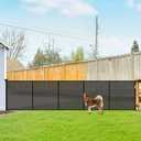 Reinforced 42" Tall Retractable Dog Gate, 155" Extra Long Retractable Baby Gate with Support Rods - Prevent Crawling Under, Indoor/Outdoor Retractable Gate Extra Tall Baby Gate Retractable Fence/Black