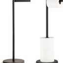 Marmolux Acc - Free Standing Toilet Paper Holder 1pc - Bathroom Storage for 4 Rolls of Tissue Modern Stainless Steel Matte Black Toilet Paper Holder. - Tp Holder Stand