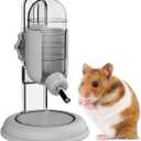 Hamster Water Bottle with Stand, Water Dispenser for Syrian Dwarf Hamsters Gerbils Mice Rats Degus (Gray, 4oz)