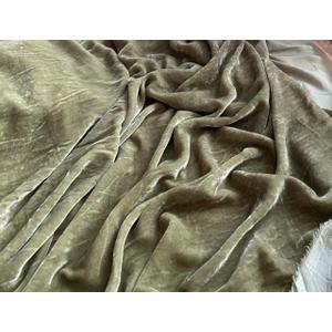 Sage Green Luxury Mulberry Silk Velvet Fabric by The Yard/Half Yard for Apparels, Curtains, Pillowcases, Blankets and Home Decor, 45" Wide, Cut in a Continous Length. (by The Yard)