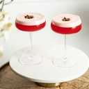 GLASSIQUE CADEAU Crystal Cocktail and Champagne Coupette Glasses | Set of 4 | 9 oz Elegant Long Stemmed Coupe Glassware for Gimlet, Espresso Martini, Daiquiri, Cosmopolitan | Fancy Round Saucers