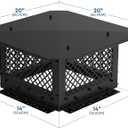 Stanbroil 14" x 14" Chimney Cap, Fireplace Chimney Cover for Outside Adjustable Bottom to Fit Existing Clay Flue Tile Sizes, Chimney Flue Rain Caps