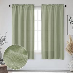 OWENIE Bob Sage Green Curtains 63 Inch Length 2 Panels Set for Living Room Bedroom, Light Filtering Faux Linen Textured Soft Window Curtain, Rod Pocket cortinas para cuarto, 40Wx63L Inches, 2 Pcs OWENIE Bob Sage Green Curtains 63 Inch Length 2 Panels Set for Living Room Bedroom, Light Filtering Faux Linen Textured Soft Window Curtain, Rod Pocket cortinas para cuarto, 40Wx63L Inches, 2 Pcs
