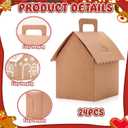 24Pcs Christmas Gingerbread House Kit, DIY Christmas Gift Treat Boxes Bulk, Candy Gingerbread Gifts Boxes Party Favors for Xmas Holiday Party Treat Cookie Goodie Snack Packaging