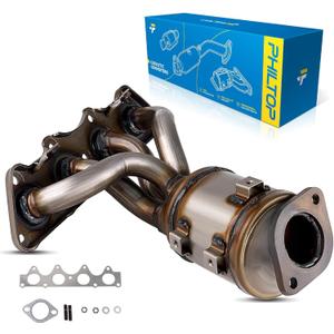 PHILTOP Converter Direct Fits Accent 2012-2017 1.6L, Rio 2012-2014 1.6L, Soul 1.6L, 2.0L, Veloster 1.6L, Stainless Steel Shell 673-891 Inlet/Outlet Catalyst (EPA Complaint)
