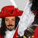 Spooktacular Creations Mens Pirate Captain Costume Set, Red Deluxe Captain Outfit for Adult Halloween Dress Up Party Cosplay