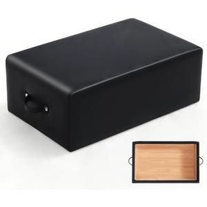 Pilates Box, Pilates Reformer Sitting Box, Vegan Leather Cover, Foam Padding with Wood Frame, for Home or Studio Workout