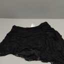 Avidlove Women's Pleated Mini Skirt Mesh Layered Ruffled Skirt Casual Ruffles Flowy Hem Black Large