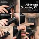 Yineel HC600 Beard Trimmer for Men, All-in-One Cordless Grooming Kit, Waterproof Electric Razor & Hair Clipper for Face Mustache Body Nose Hair Trimming, Precision Blades, Gifts for Men Barber