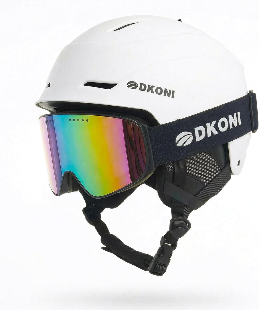 Ski Helmet, Snowboard Helmet for Men & Women, Three-Stage Adjustable Ventilation System, Adjustable Fit, Durable PC Shell, Protective EPS Foam, Snow Sports Helmet for Adults, Youth & Kids, (White,Large)