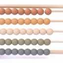 Boho Abacus - STEM Toy- Boho Nursery Decor and Playroom Decor- Math Toddler Toy with Beads- Montessori Toys - Aesthetic Modern Educational Wooden Toys (rectangle, Multicolor)