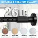 Tension Curtain Rod 40-126 In Heavy Duty-Black Extra Long Curtain Rod No Drilling For Window, Adjustable Tension Rod Diameter 1.26in Outdoor Curtain Rods For Patio One-Pull Lock