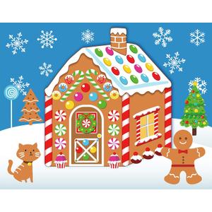 38PCS Make-a-Gingerbread House Stickers for Kids - Christmas Party Game/Craft/Activity/Favor/Supplies - 19 Finished Products