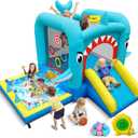 Culaluva Inflatable Bounce House: Jump Bouncer Castle Slide Combo - 7 in 1 for Kids 3-6 - with 370W Blower - for Indoor Outdoor Play