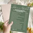 4 x Bridal Shower Games Cards, Guess Over or Under, Wedding Games for Reception 25 Guest Cards (5 × 7inches), Minimalist Green Engagement Party Wedding Supplies - E12