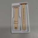 OUHENG Slim Bands Compatible with Apple Watch Band 46mm/ 49mm/ 45mm/ 44mm/ 42mm, Women Genuine Leather Thin Strap for iWatch 3 2 1 (Pink Sand/ Rose Gold)