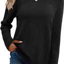 FEKOAFE Womens Sweaters 2026 Fall Winter Long Sleeve Sweater Lightweight Tops Trendy Pullovers (XX-Large, Aa-black)
