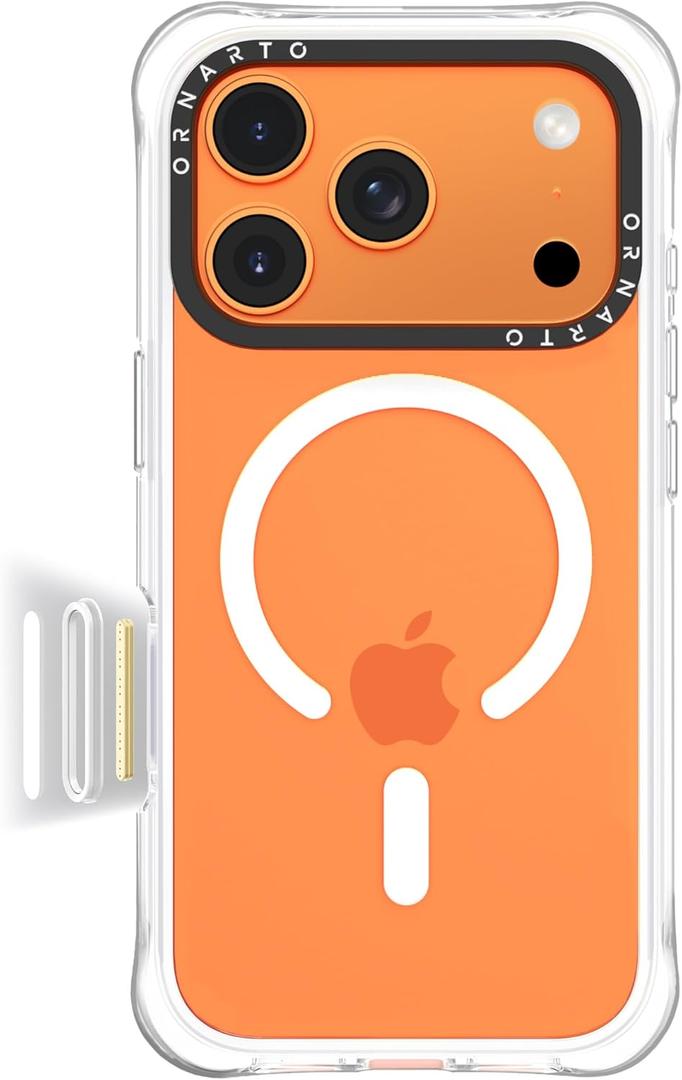 ORNARTO Air Case for iPhone 17 Pro Clear | Military-Grade Drop Protection | Camera Control Button | Compatible with MagSafe | Built-in Air Phone Cover - White