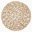DII Woven Paper Tabletop Collection Holiday or Event Décor, Round Placemat Set, 15" Dia, Taupe, 6, Piece