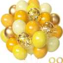 Yellow Gold Confetti Party Balloons, 50pcs12 inch Mustard Light Yellow Gold Latex Balloons for Birthday Wedding Bride Sunflower Theme Party Decoration