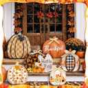 Moucuny Set of 6 Outdoor Fall Thanksgiving Decor for Porch Home Pumpkin, 15.75 inches x 11.81 - 23.62 inches
