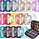 18 Pack Sport Band Compatible with Apple Watch Bands 40mm 41mm 38mm 46mm 45mm 44mm 42mm 49mm for Women Men, Soft Silicone iWatch band with Watch Band Storage Case for iWatch Ultra Series10 9 8 7 6 5 4 3 2 SE
