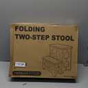 Amoise Folding 2-Step Stool, Non-Slip Portable Footstool 8'' & 17'' Dual Heights, Holds 300 lbs, Portable Footstool for Kitchen Home Toilet Bedroom Office Bathroom RV(Black)