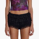 Women Ruffle Bloomers Y2k Lace Trim Lolita Pettipants Cute Layered Frill Pumpkin Bottom Shorts Sweet Booty Panties Small