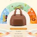 LOVEVOOK Insulated Lunch Bag for Women, PU leather Lunch Box with Shoulder Strap, Wide Opening Adult Large Lunch bags for Work Picnic Beach Family Camping Outdoor Teacher