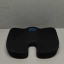 Everlasting Comfort Doctor Recommended Memory Foam Seat Cushion for Office Chairs & Car - Ergonomic Office Desk Accessories - Cushions for Tailbone Pain Relief, Sciatica & Back Support Pillow (01. Black)