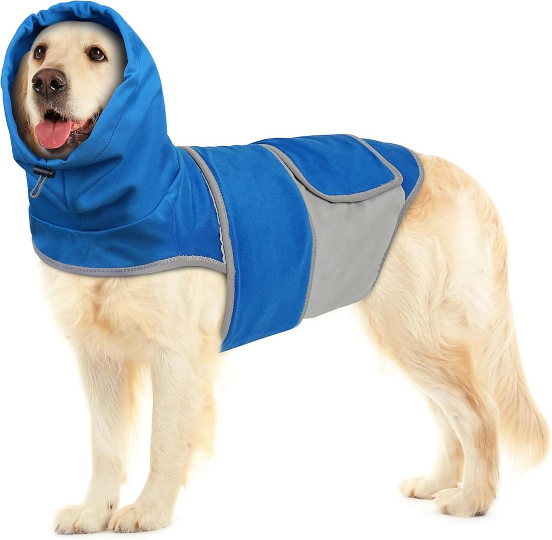 Dog Anxiety Vest for Calming Stress Relief: Skin-Friendly Calming Jacket for Thunder Fireworks Separation Travel, Anxiety Shirt for  Dogs (Blue,L)