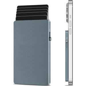 SMRA Magnetic Wallet, Metal, Unisex, RFID Protected, Crush Proof, Secret Compartment, Waterproof, Lightweight, Smart Wallet, Grey