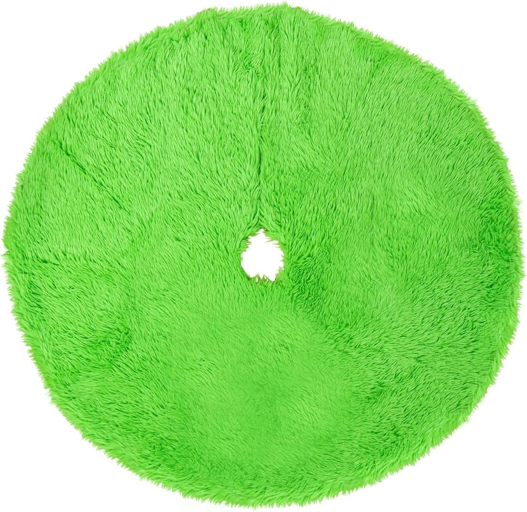 Green Tree Skirt 48 Inch Christmas Decorations, Christmas Tree Skirts Xmas Tree Collar for Home Holiday Winter Decor (36 Inch)