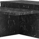 CosmoLiving Brielle Two-Tiered Coffee Table, Faux Black Marble