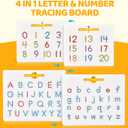 GAMENOTE Double Sided Magnetic Letter & Number Board Set - Alphabet & Numbers Tracing Board for Toddlers, ABC Uppercase & Lowercase Practicing, Math Learning, Educational Toys for Kids, Compact